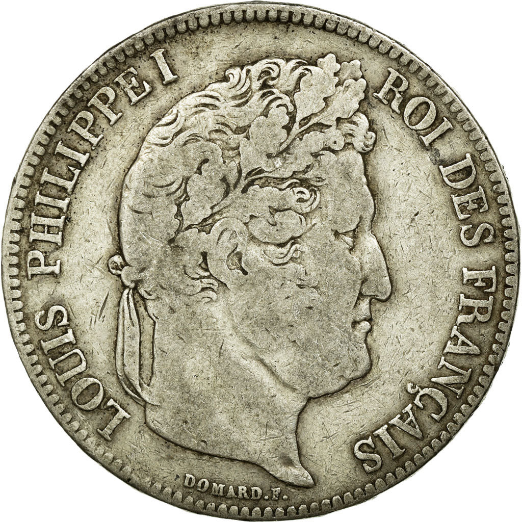 Coin, France, Louis-Philippe, 5 Francs, 1834, Nantes, VF(20-25), Silver
