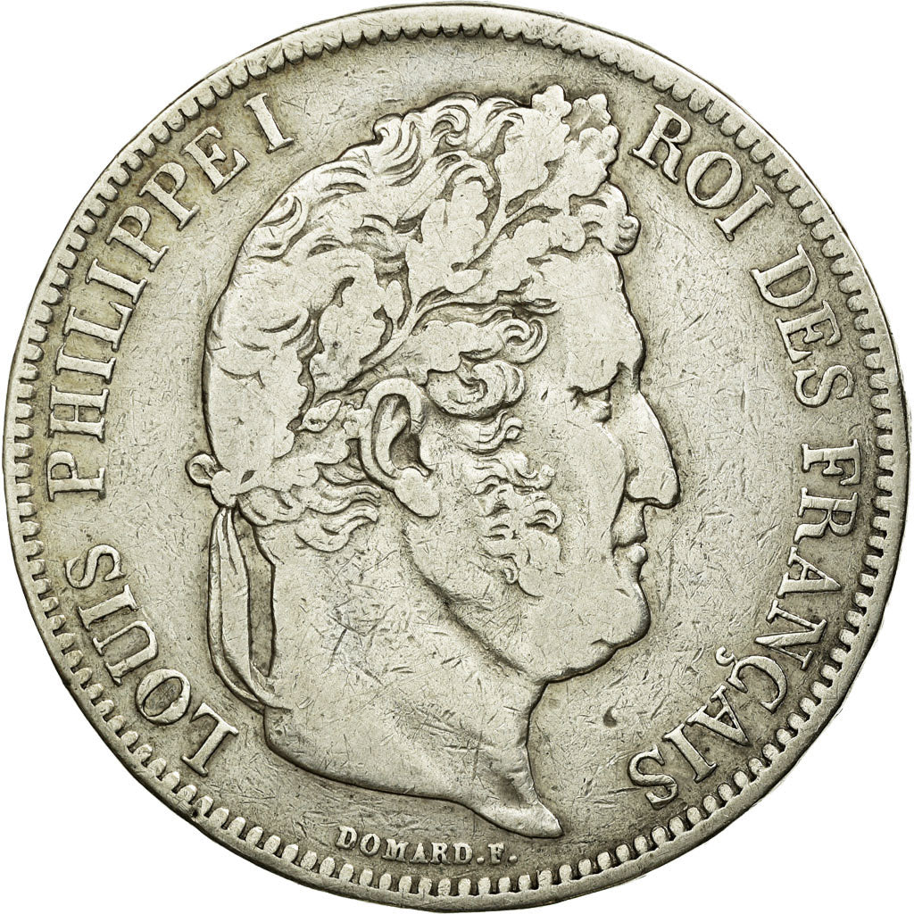 Coin, France, Louis-Philippe, 5 Francs, 1837, Marseille, VF(30-35), Silver