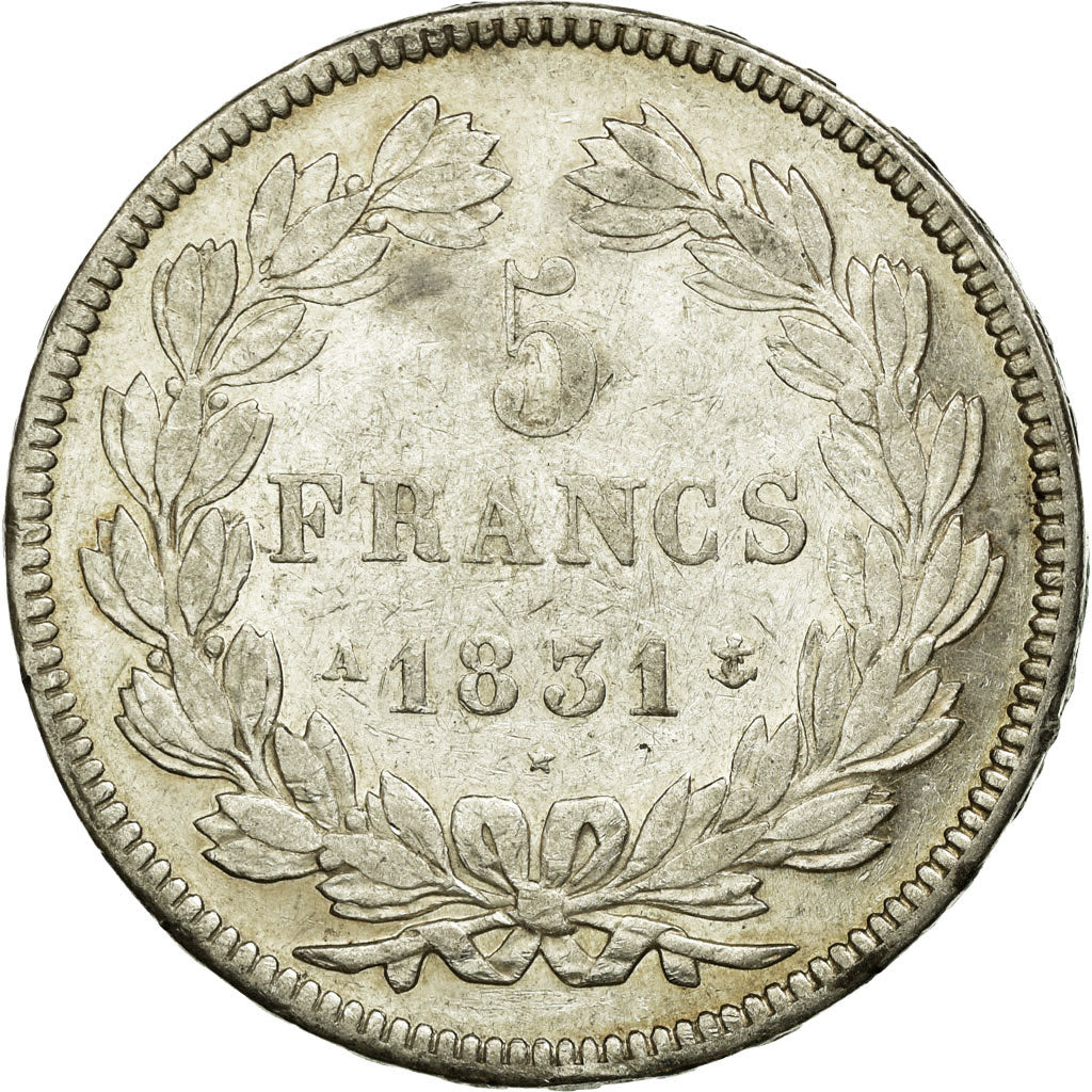 Coin, France, Louis-Philippe, 5 Francs, 1831, Paris, EF(40-45), Silver