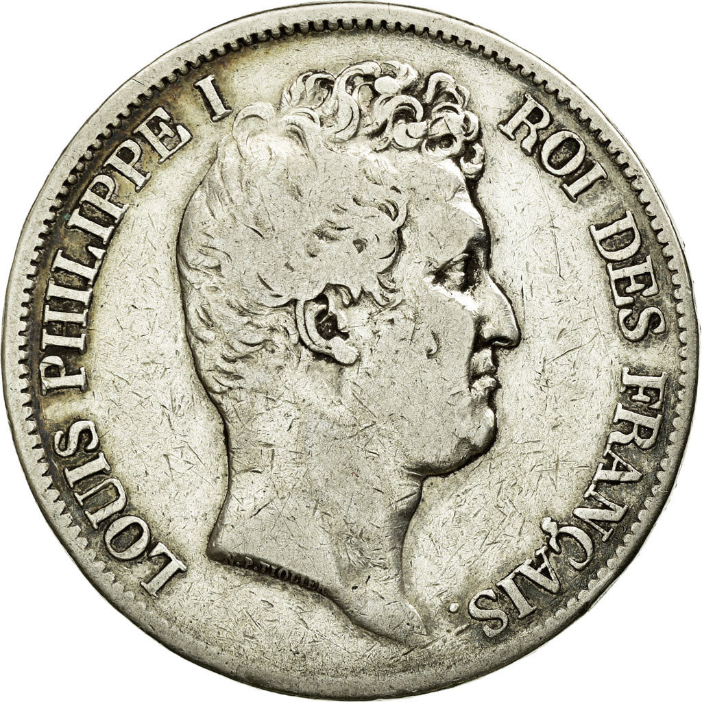 Moneta, Francia, Louis-Philippe, 5 Francs, 1831, Paris, MB+, Argento, KM:736.1