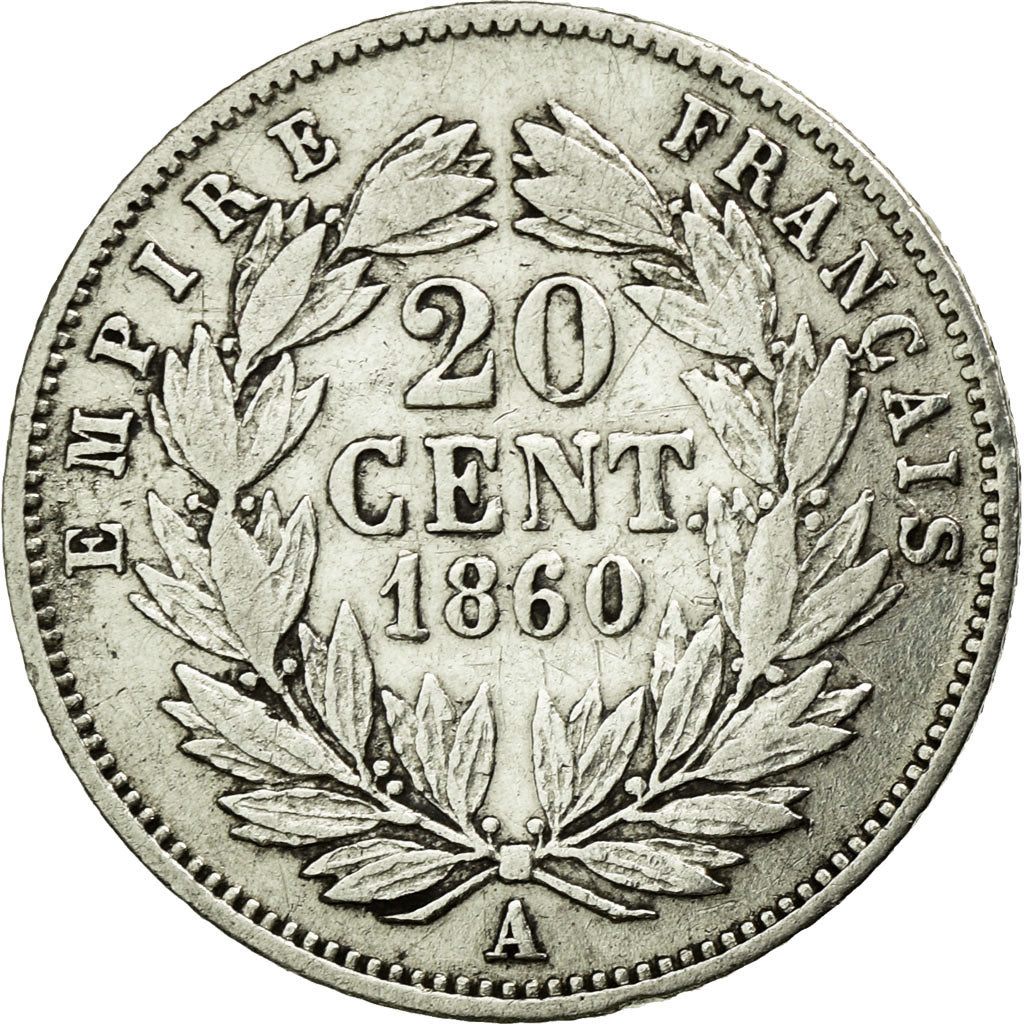 Coin, France, Napoleon III, Napoléon III, 20 Centimes, 1860, Paris, VF(30-35)