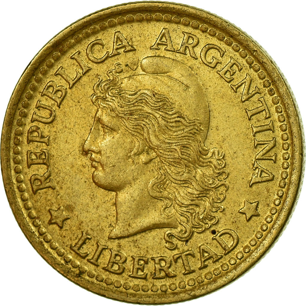 Moneta, Argentina, 50 Centavos, 1974, EF(40-45), Aluminium-Brąz, KM:68