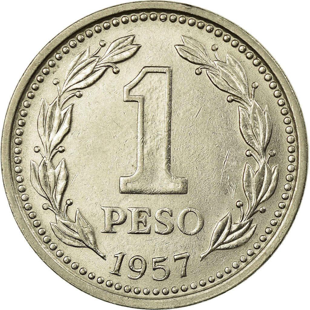 Munten, Argentinië, Peso, 1957, ZF+, Nickel Clad Steel, KM:57