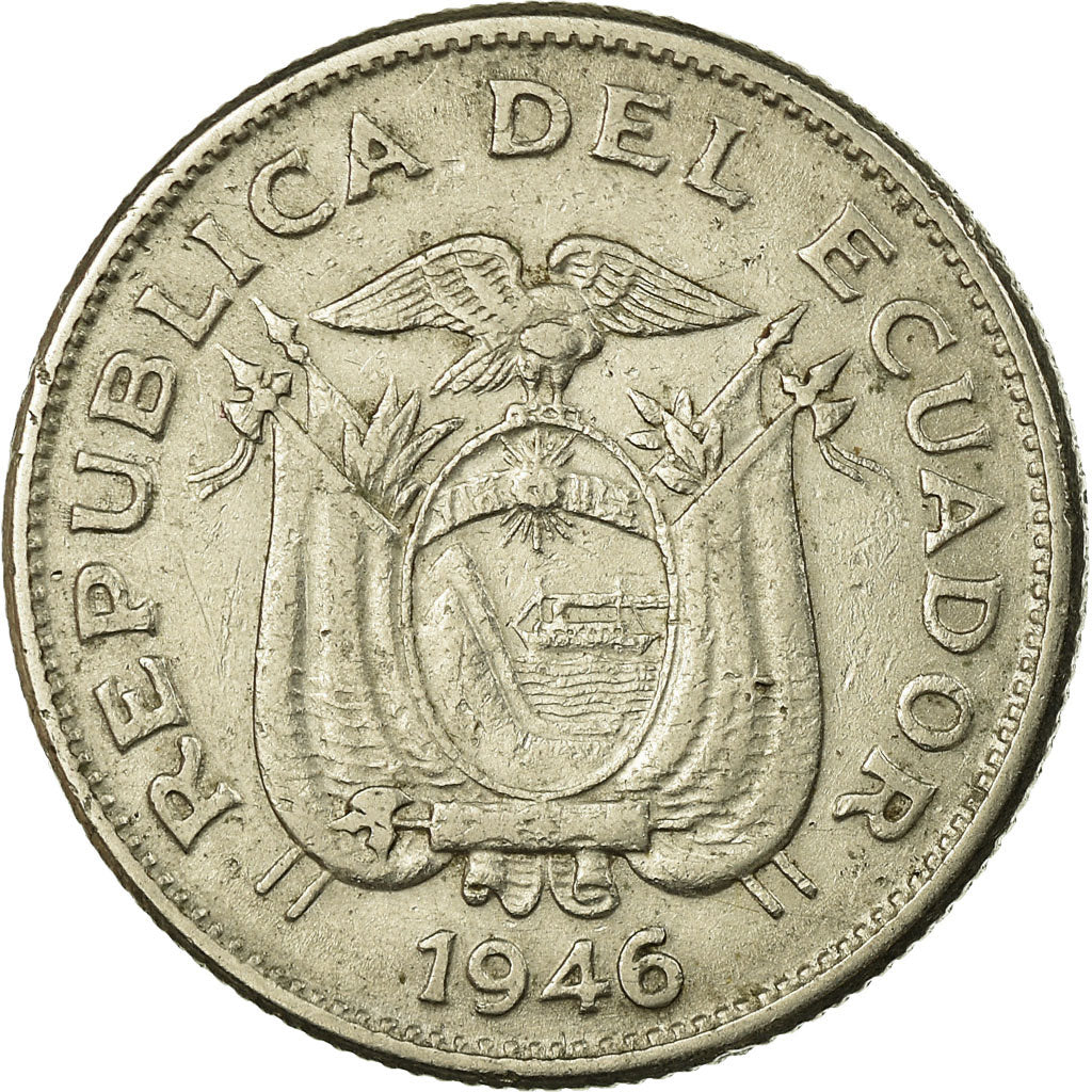 Moeda, Equador, Sucre, Un, 1946, VF(30-35), Níquel, KM:78.2