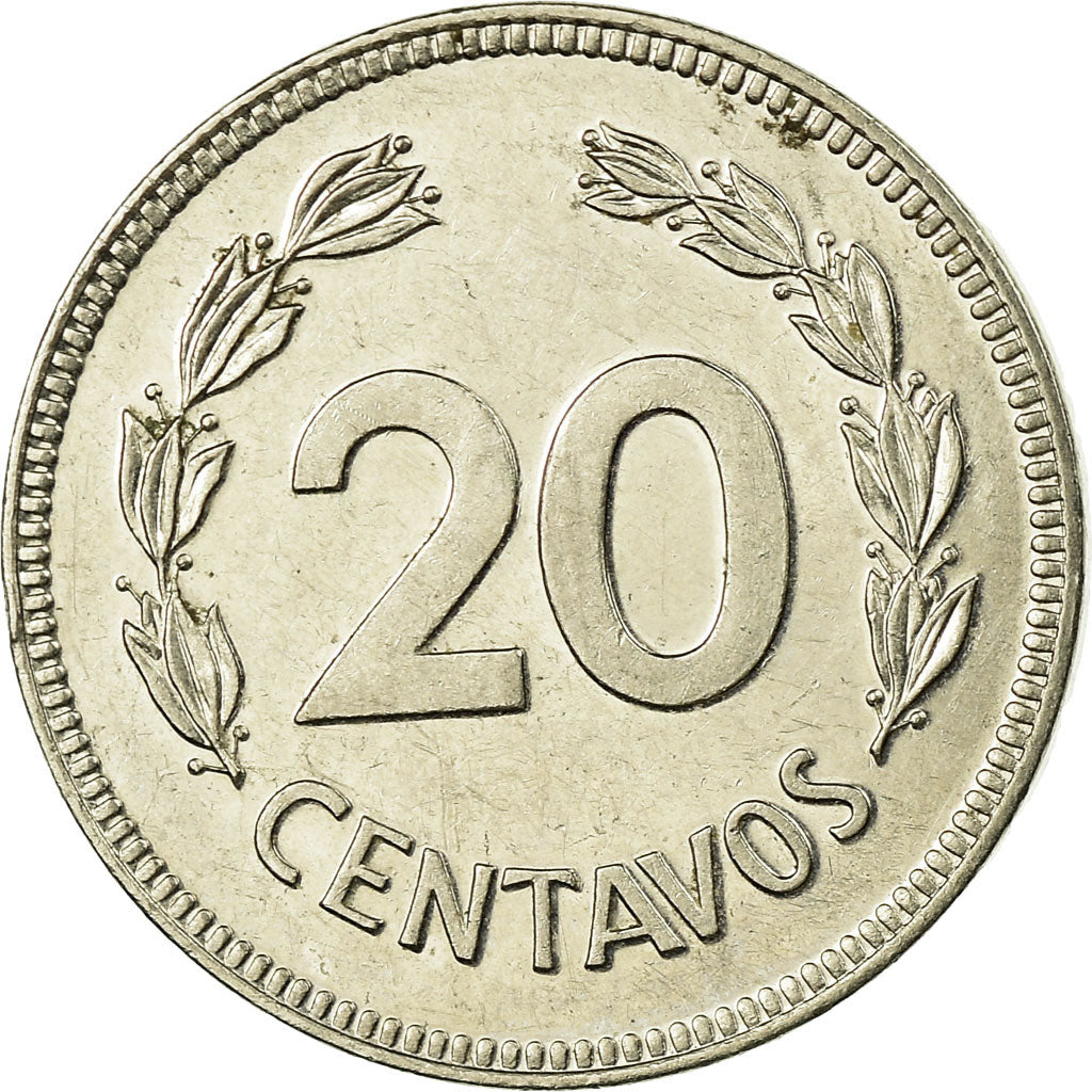 Monnaie, Équateur, 20 Centavos, 1981, TTB, Nickel plated steel, KM:77.2a