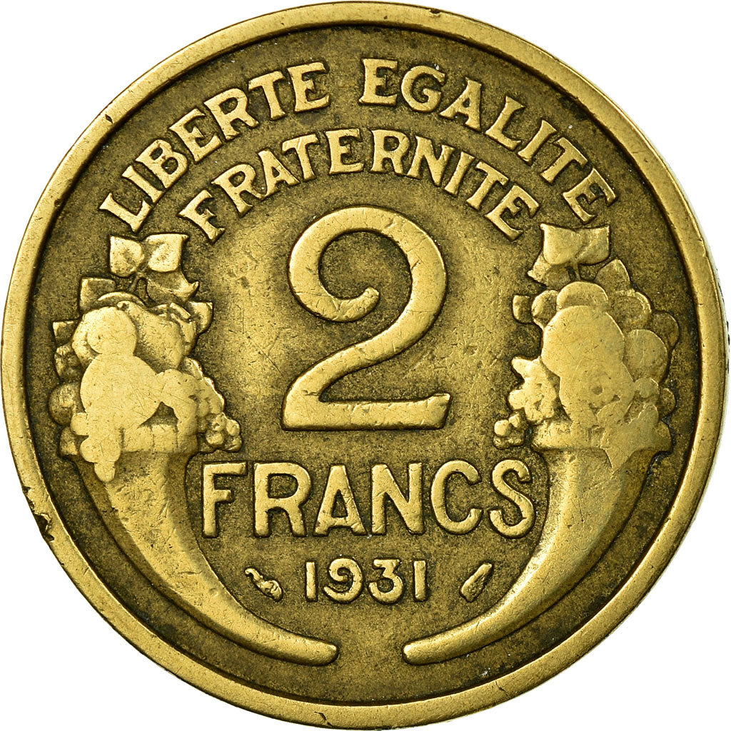 Münze, Frankreich, Morlon, 2 Francs, 1931, Paris, S+, Aluminum-Bronze, KM:886