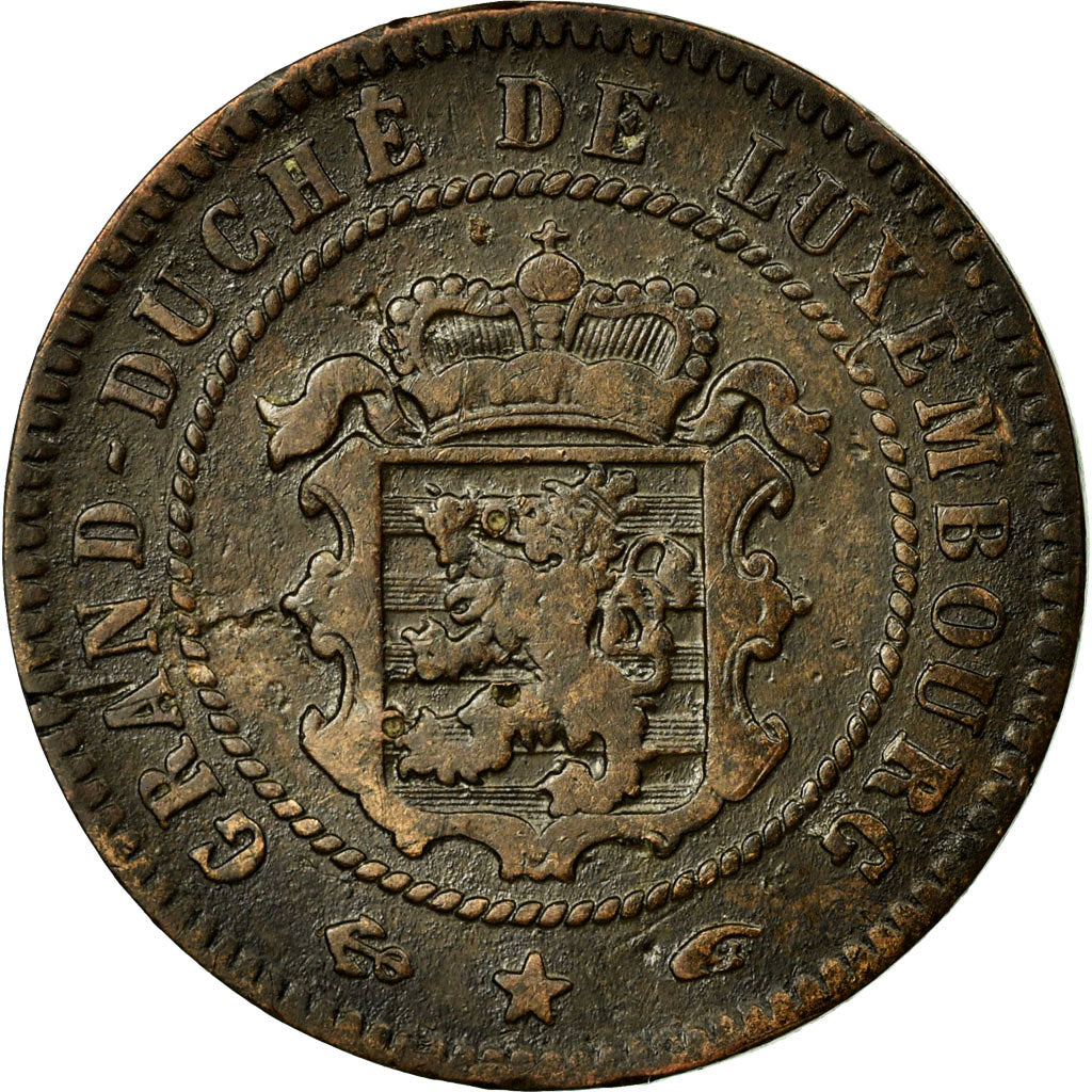 Coin, Luxembourg, William III, 5 Centimes, 1855, Paris, VF(30-35), Bronze