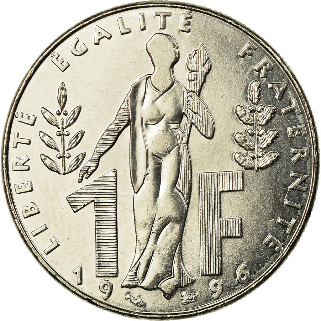 Moneta, Francja, Jacques Rueff, Franc, 1996, Paris, AU(55-58), Nikiel, KM:1160