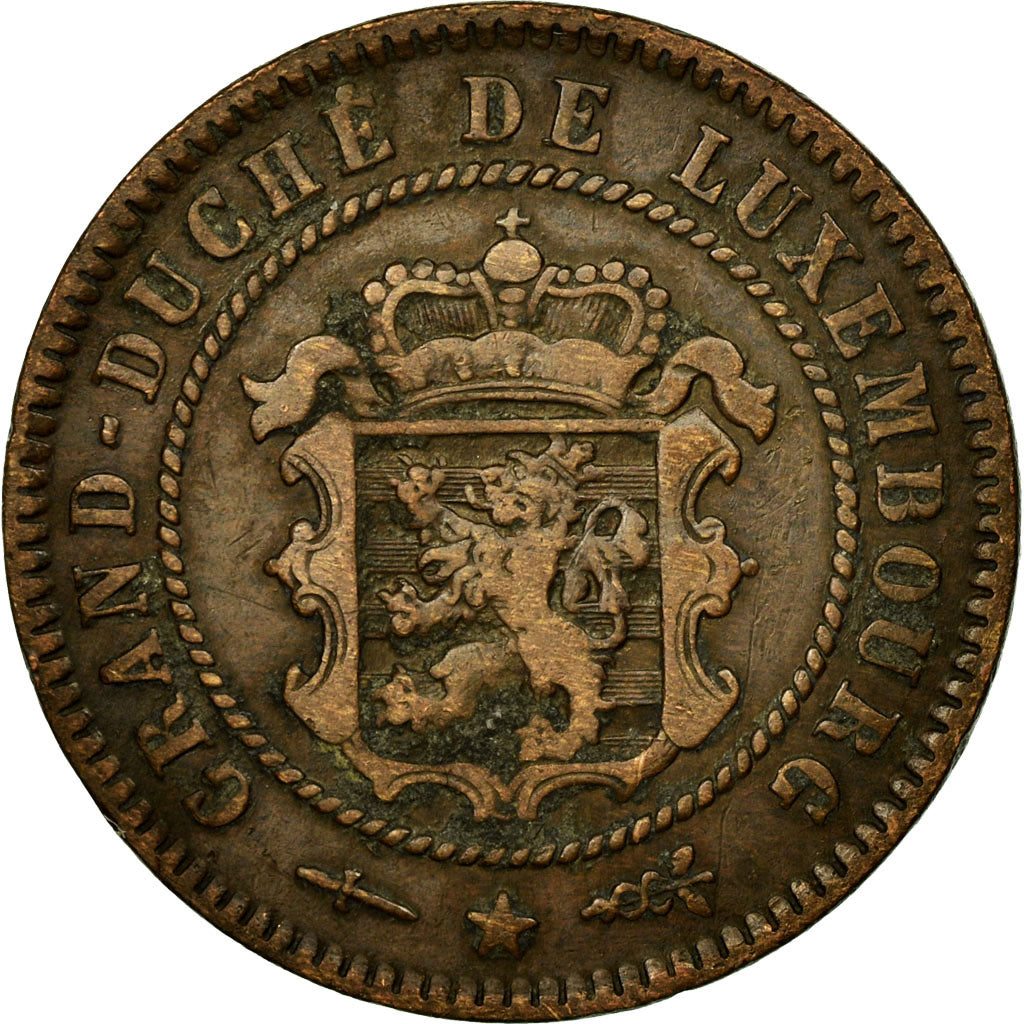 Coin, Luxembourg, William III, 5 Centimes, 1854, Utrecht, EF(40-45), Bronze