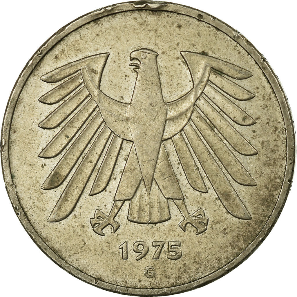 Monnaie, République fédérale allemande, 5 Mark, 1975, Karlsruhe, TB