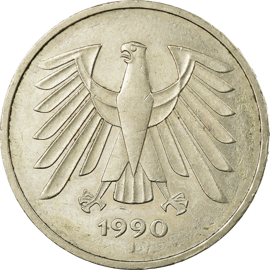 Coin, GERMANY - FEDERAL REPUBLIC, 5 Mark, 1990, Hamburg, EF(40-45)