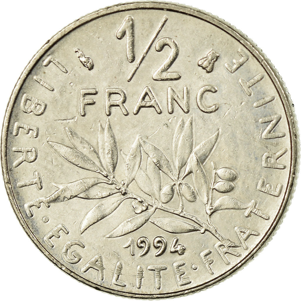 Coin, France, Semeuse, 1/2 Franc, 1994, Paris, EF(40-45), Nickel, KM:931.2