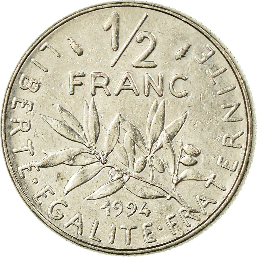 Münze, Frankreich, Semeuse, 1/2 Franc, 1994, Paris, SS, Nickel, KM:931.2