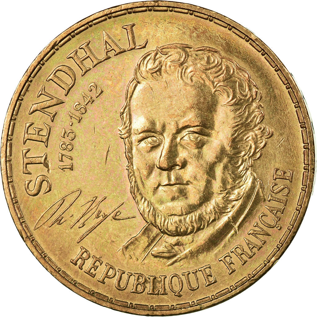 Moneta, Francja, Stendhal, 10 Francs, 1983, EF(40-45), Nikiel-Brąz, KM:953