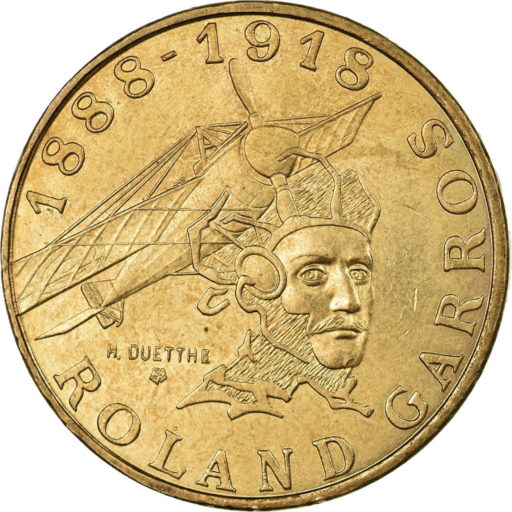 Coin, France, Roland Garros, 10 Francs, 1988, VF(30-35), Aluminum-Bronze