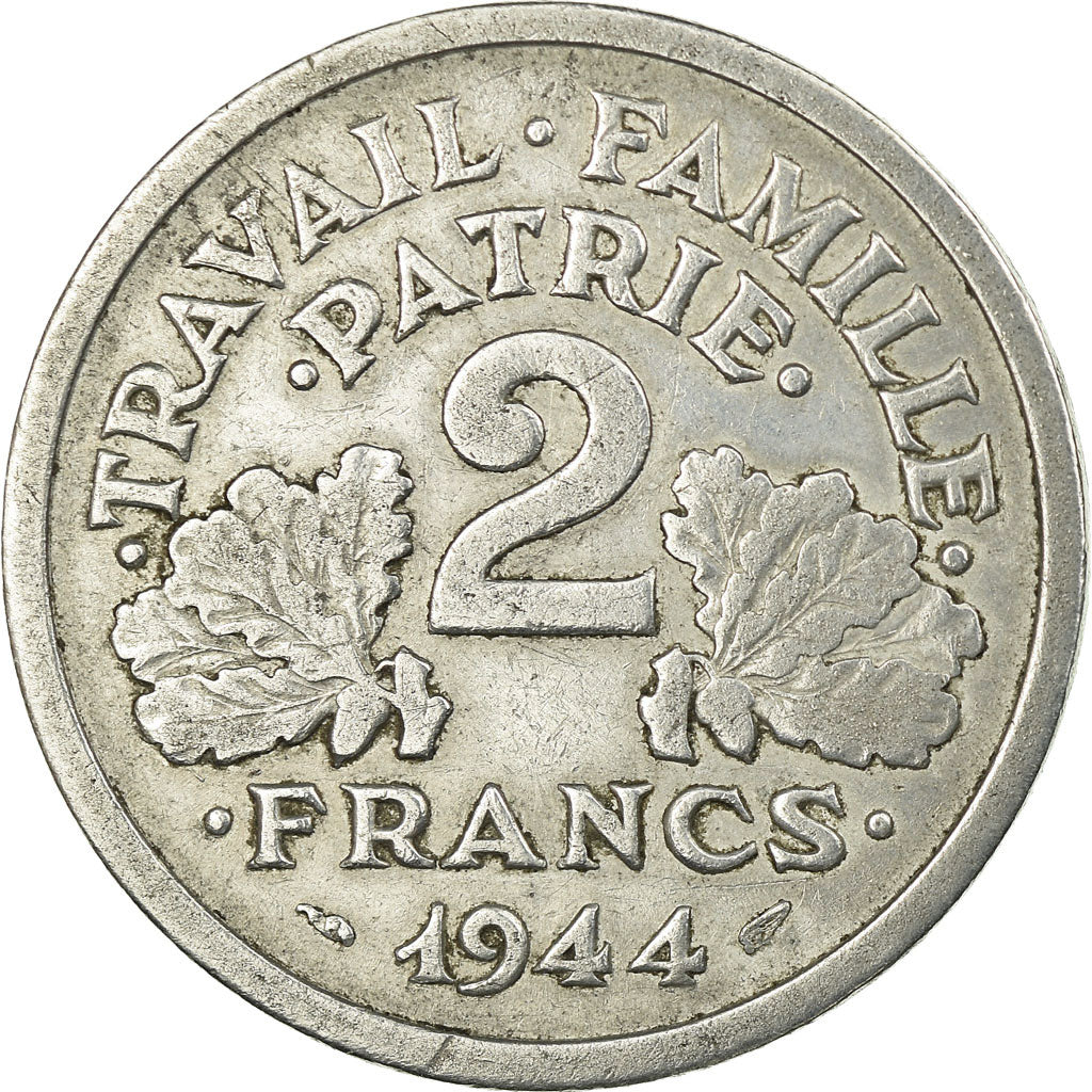 Münze, Frankreich, Bazor, 2 Francs, 1944, Beaumont - Le Roger, S+, Aluminium