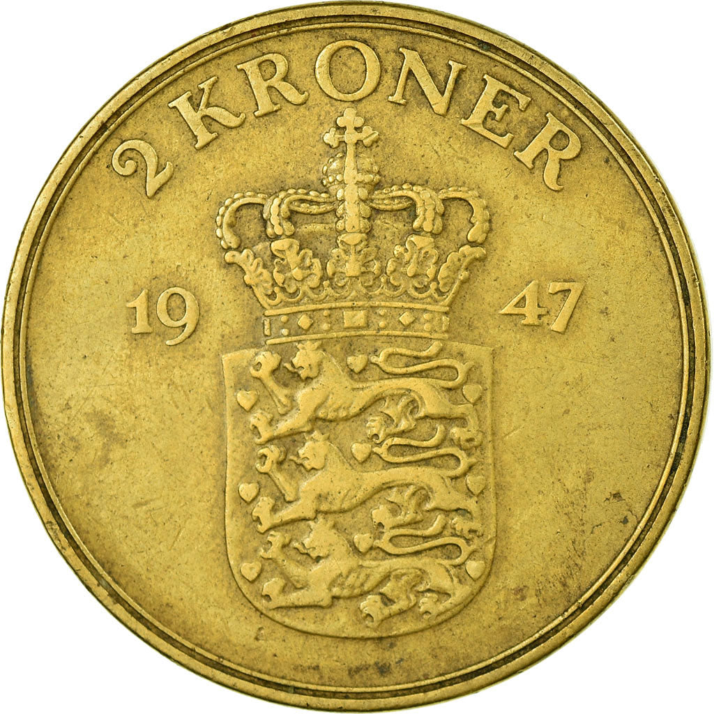 Munten, Denemarken, Frederik IX, 2 Kroner, 1947, Copenhagen, ZF