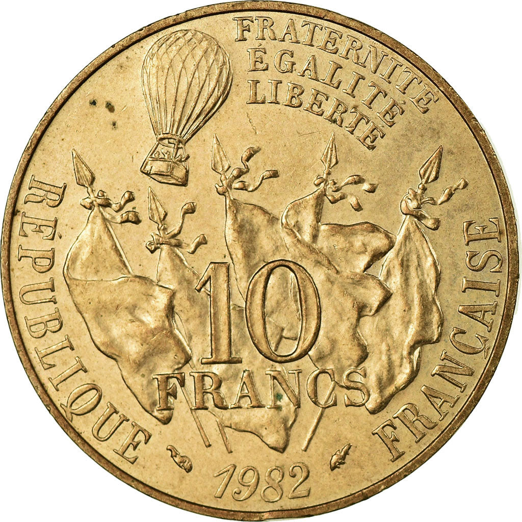 Moeda, França, Gambetta, 10 Francs, 1982, EF(40-45), Níquel-Bronze, KM:950
