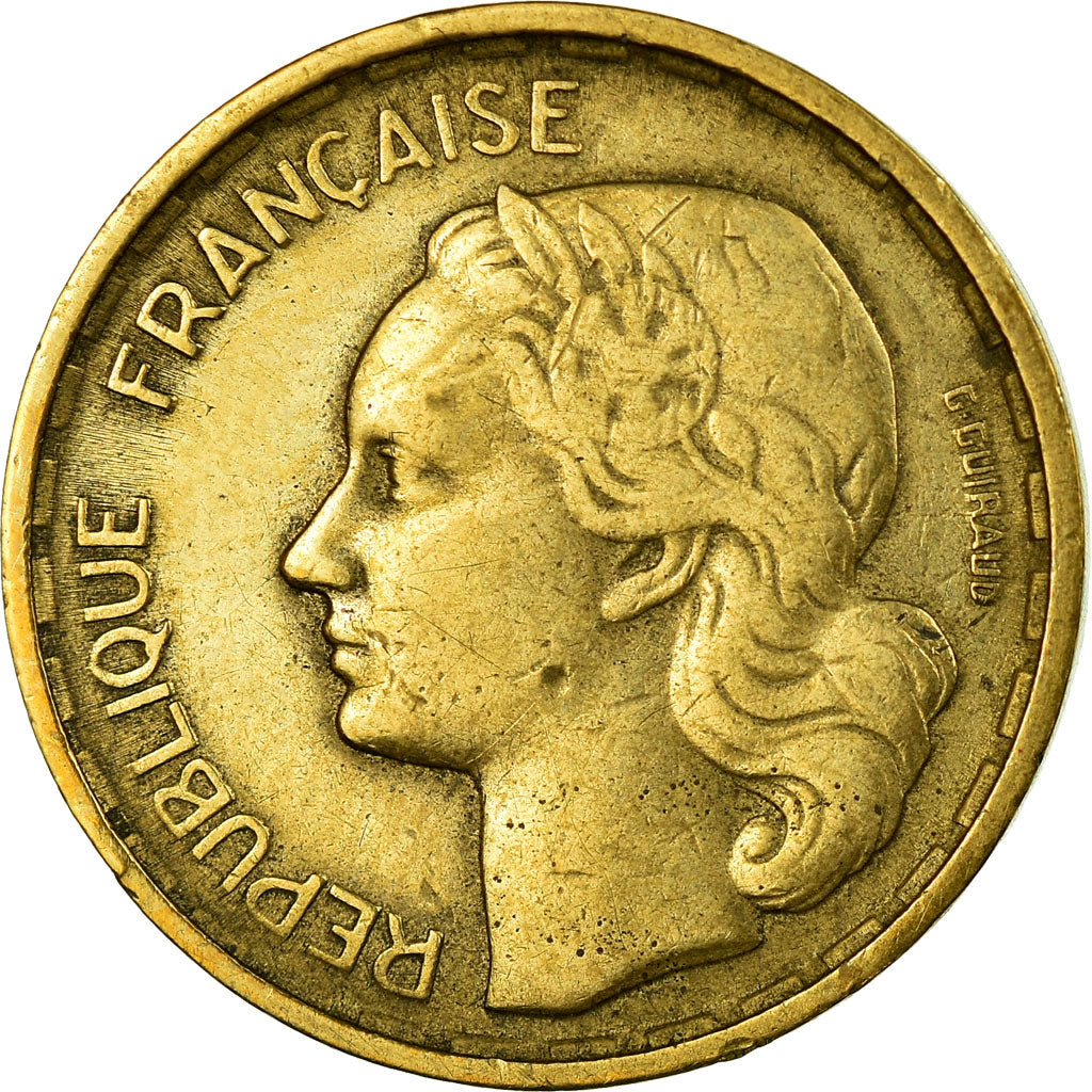 Moeda, França, Guiraud, 10 Francs, 1954, Beaumont - Le Roger, EF(40-45)