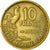 Moneda, Francia, Guiraud, 10 Francs, 1958, Paris, MBC, Aluminio - bronce