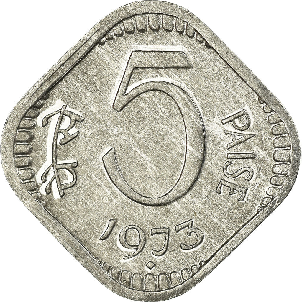 Monnaie, INDIA-REPUBLIC, 5 Paise, 1973, TTB, Aluminium, KM:18.6