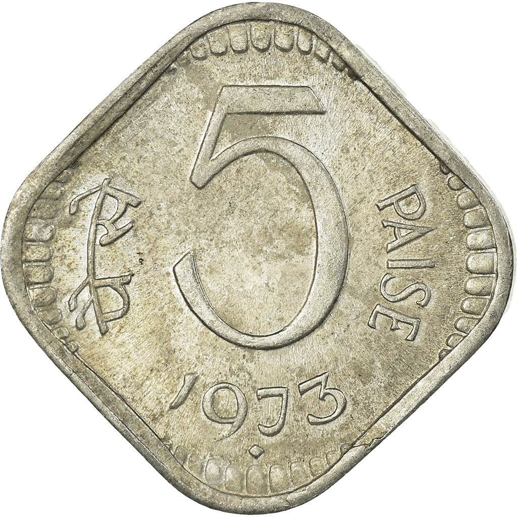 Moneta, REPUBBLICA DELL’INDIA, 5 Paise, 1973, MB, Alluminio, KM:18.6