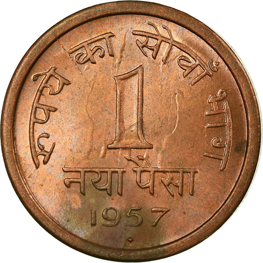 Munten, INDIAASE REPUBLIEK, Naya Paisa, 1957, FR+, Bronze, KM:8