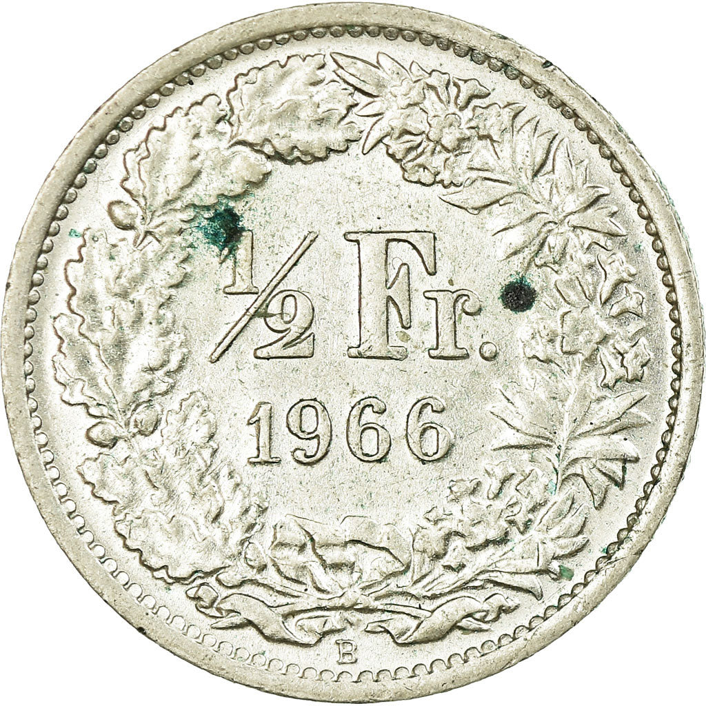 Munten, Zwitserland, 1/2 Franc, 1966, Bern, ZF, Zilver, KM:23