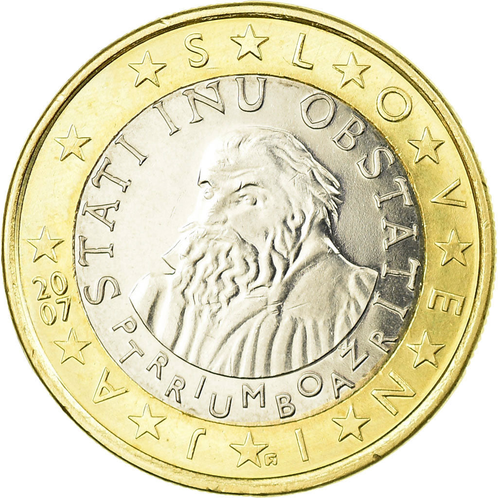 Eslovénia, Euro, 2007, EF(40-45), Bimetálico, KM:74