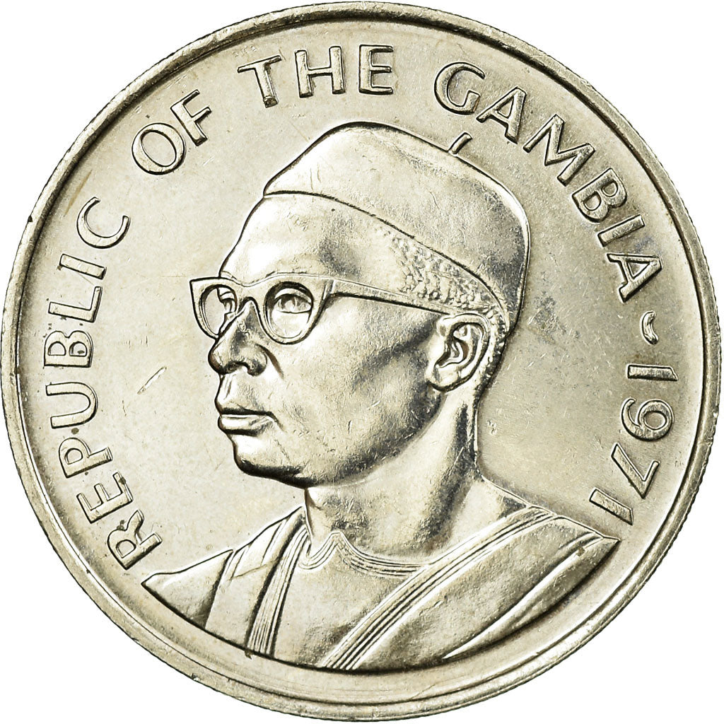 Coin, GAMBIA, THE, 50 Bututs, 1971, AU(55-58), Copper-nickel, KM:12