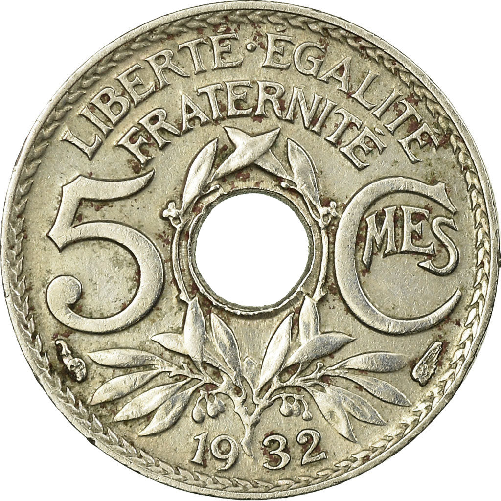 Moeda, França, Lindauer, 5 Centimes, 1932, Paris, EF(40-45), Cobre-níquel