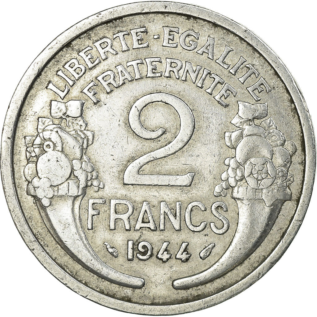 Coin, France, Morlon, 2 Francs, 1944, VF(30-35), Aluminum, KM:886a.1