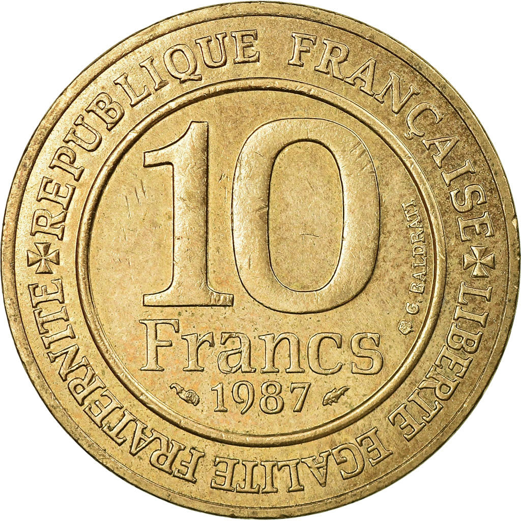 Moneta, Francia, Millennium of King Capet and France, 10 Francs, 1987, BB