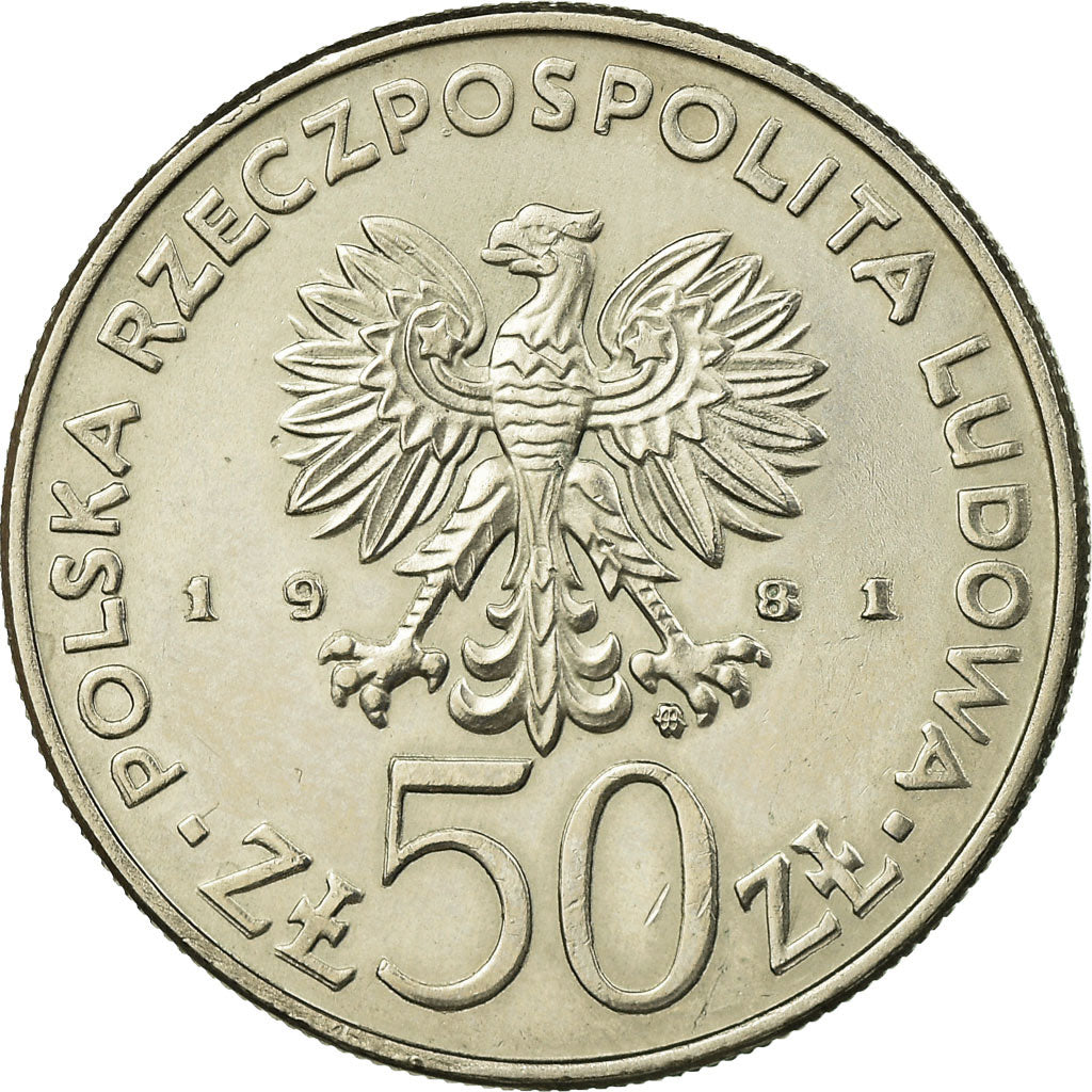 Coin, Poland, King Boleslaw II, 50 Zlotych, 1981, Warsaw, AU(55-58)