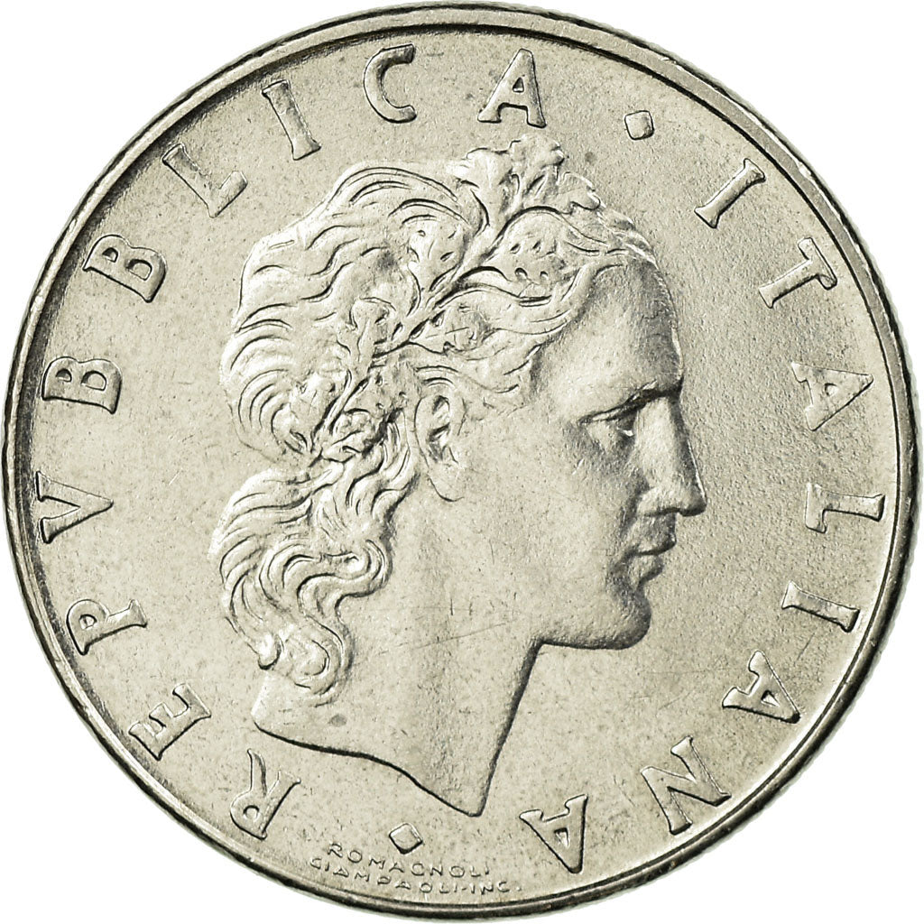 Coin, Italy, 50 Lire, 1976, Rome, AU(55-58), Stainless Steel, KM:95.1