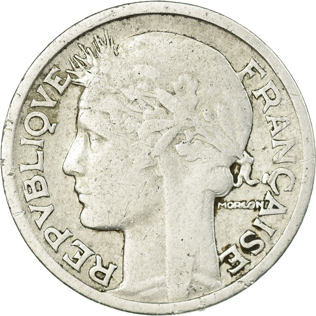 Moneta, Francia, Morlon, 2 Francs, 1945, MB+, Alluminio, KM:886a.1, Gadoury:538a
