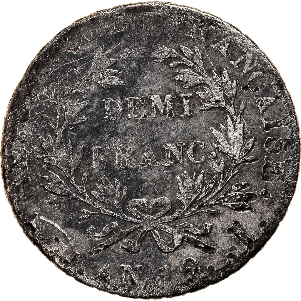 Moeda, França, Napoléon I, Demi Franc, An 12 (1804), Limoges, VG(8-10), Prata