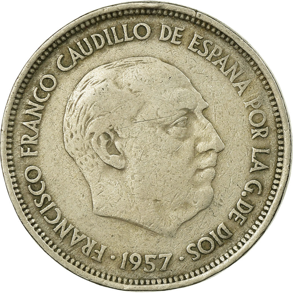 Coin, Spain, Caudillo and regent, 25 Pesetas, 1958, EF(40-45), Copper-nickel