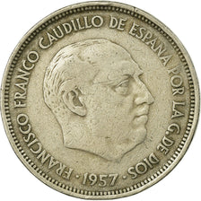 Coin, Spain, Caudillo and regent, 25 Pesetas, 1958, EF(40-45), Copper-nickel