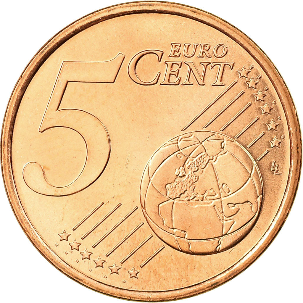 Francia, 5 Euro Cent, 2002, FDC, Acciaio placcato rame, Gadoury:3, KM:1284