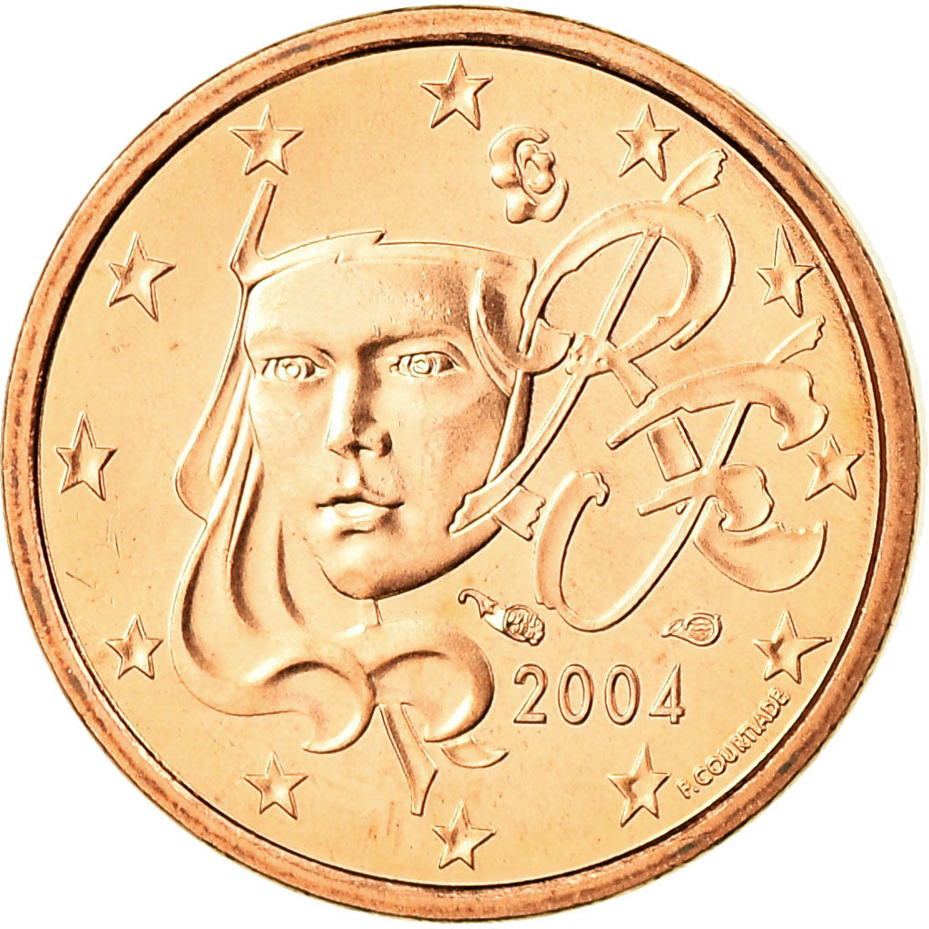 Francja, Euro Cent, 2004, Paris, MS(65-70), Miedź platerowana stalą