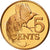 Moneda, TRINIDAD & TOBAGO, 5 Cents, 1975, FDC, Bronce, KM:26