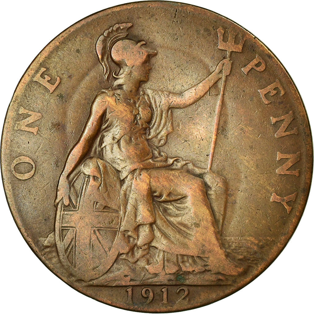 Moneta, Gran Bretagna, George V, Penny, 1912, BB, Bronzo, KM:810