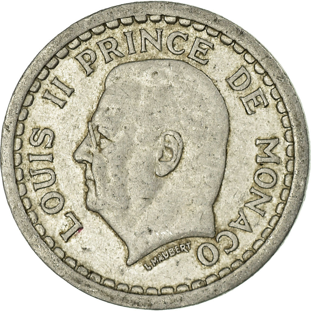 Moneta, Monaco, Louis II, Franc, Undated (1943), EF(40-45), Aluminium, KM:120