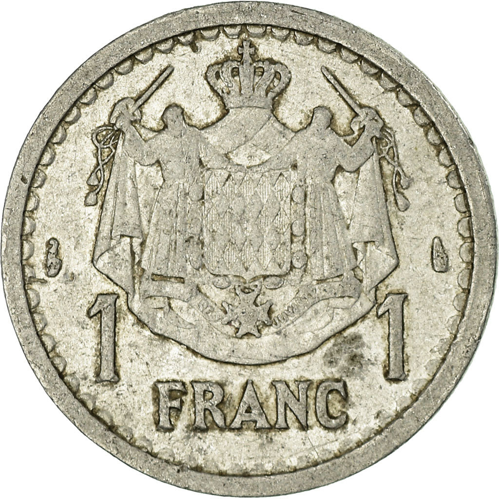 Moneta, Monaco, Louis II, Franc, Undated (1943), EF(40-45), Aluminium, KM:120