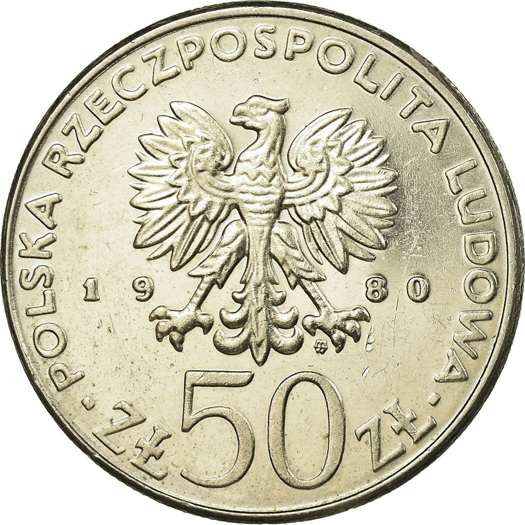 Coin, Poland, 50 Zlotych, 1980, Warsaw, EF(40-45), Copper-nickel, KM:117