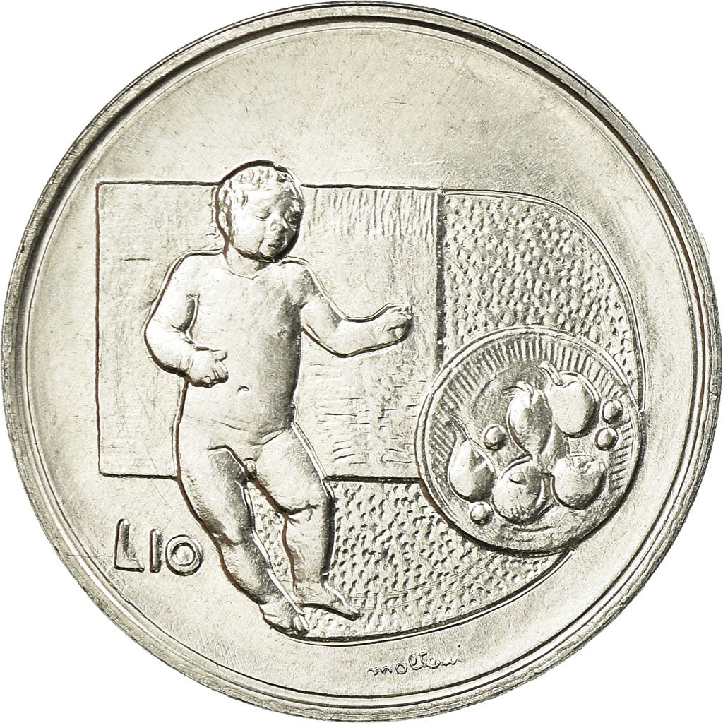 Coin, San Marino, 10 Lire, 1976, AU(55-58), Aluminum, KM:54