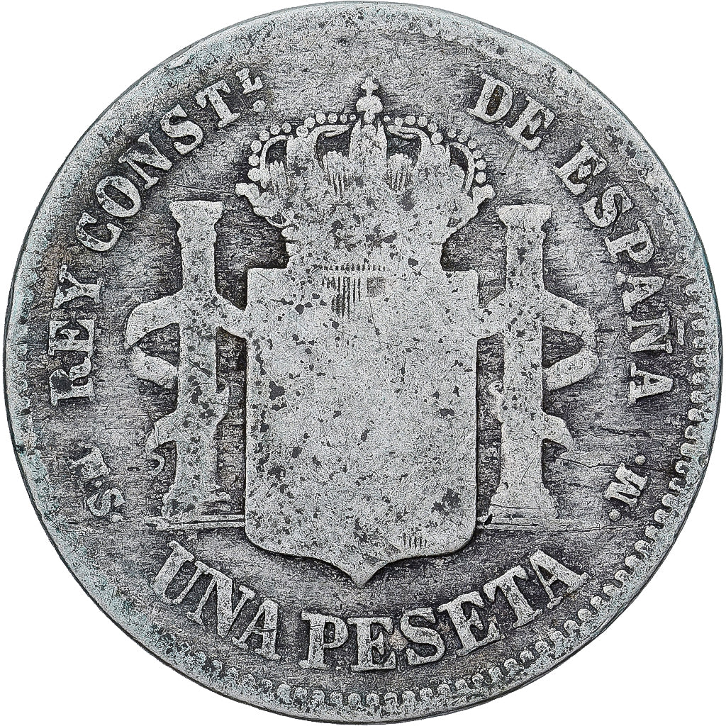 Coin, Spain, Alfonso XII, Peseta, 1885, Madrid, F(12-15), Silver, KM:686