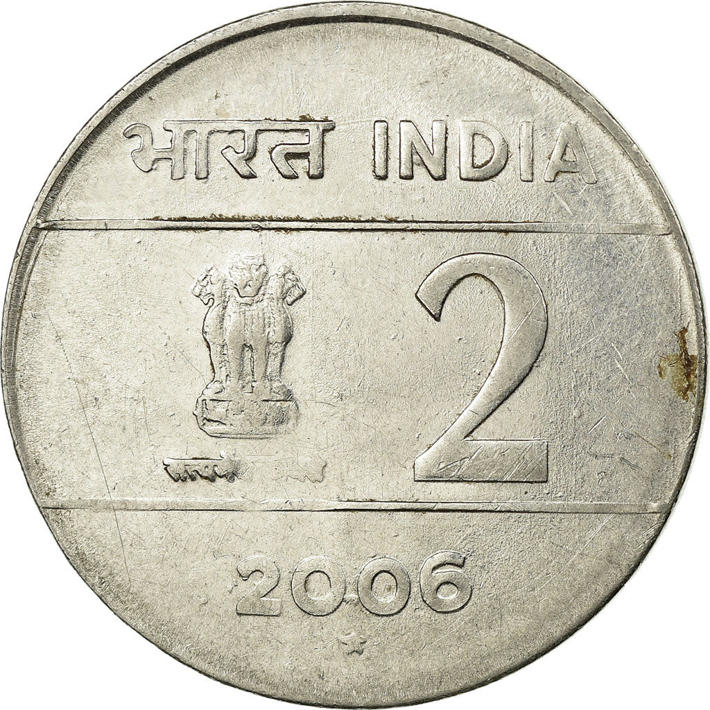 Munten, INDIAASE REPUBLIEK, 2 Rupees, 2006, ZF, Stainless Steel, KM:326
