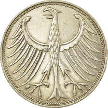 Coin, GERMANY - FEDERAL REPUBLIC, 5 Mark, 1966, Hamburg, EF(40-45), Silver